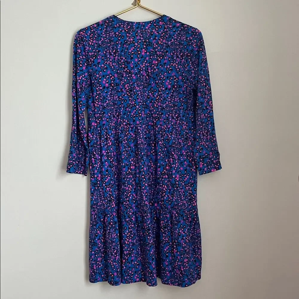 Lilly Pulitzer Alaina 3/4 Sleeve Dress Blue Flare in Growl and Prowl - Picture 6 of 13